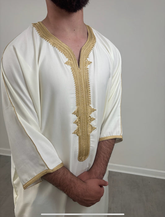 GOLD & WHITE- GANDOURA